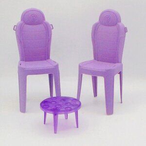Barbie Dream Camper Front Seat Replacement Set Coffee Table purple Plastic 1990